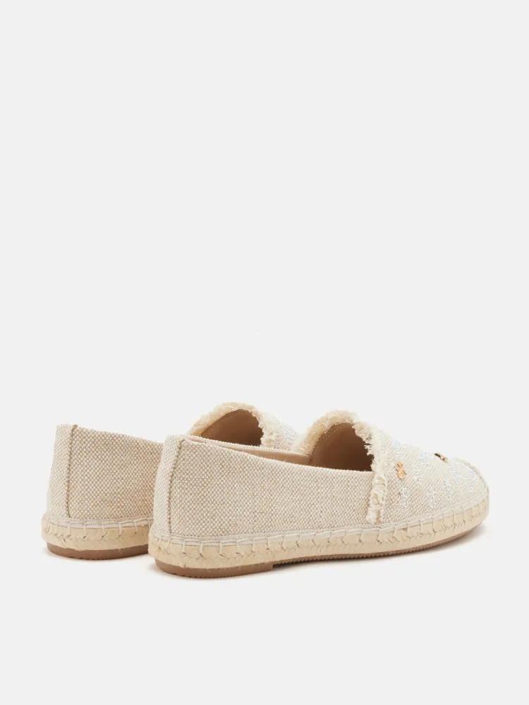 Maggie Monogram Frayed Espadrilles