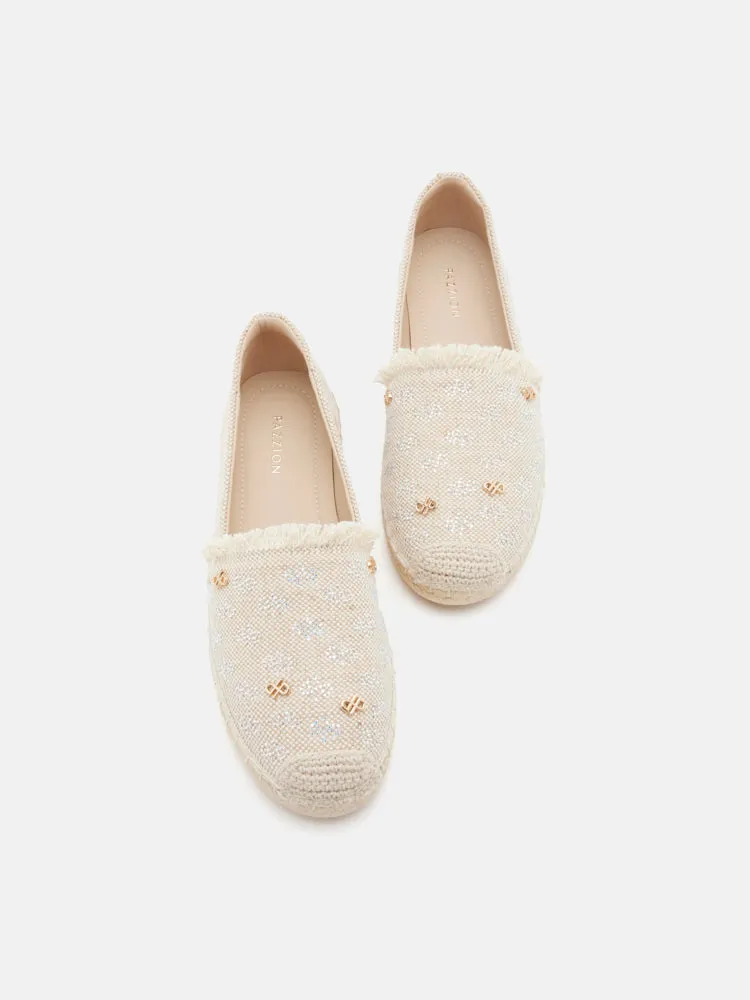Maggie Monogram Frayed Espadrilles