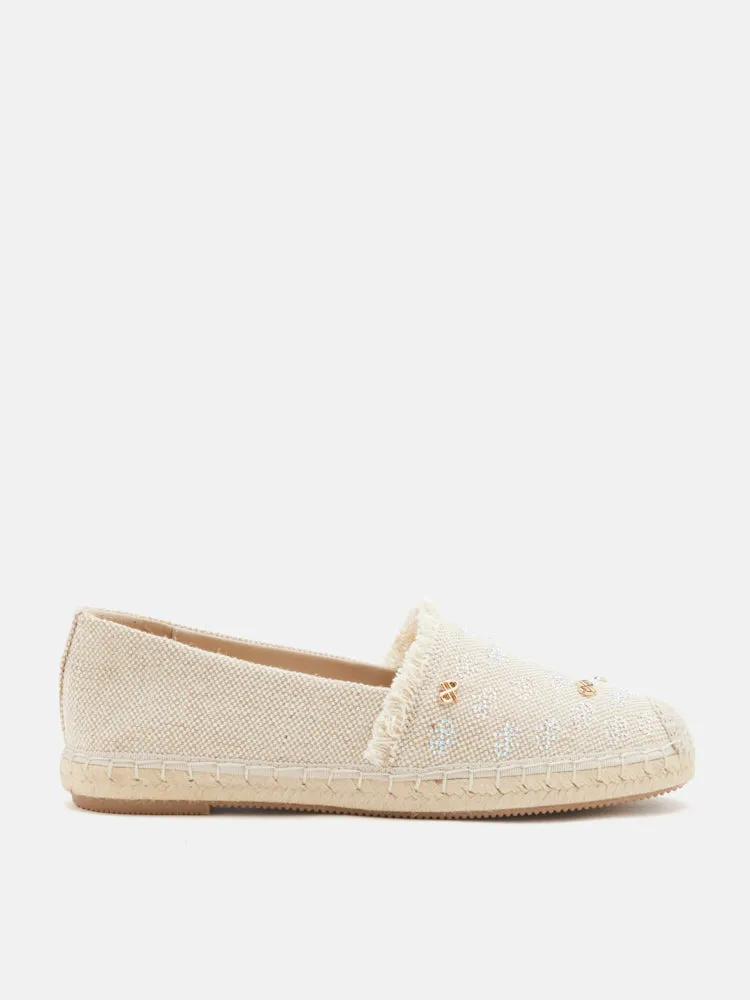 Maggie Monogram Frayed Espadrilles