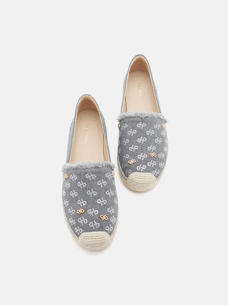 Maggie Monogram Frayed Espadrilles