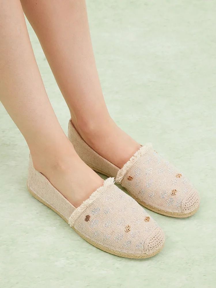 Maggie Monogram Frayed Espadrilles