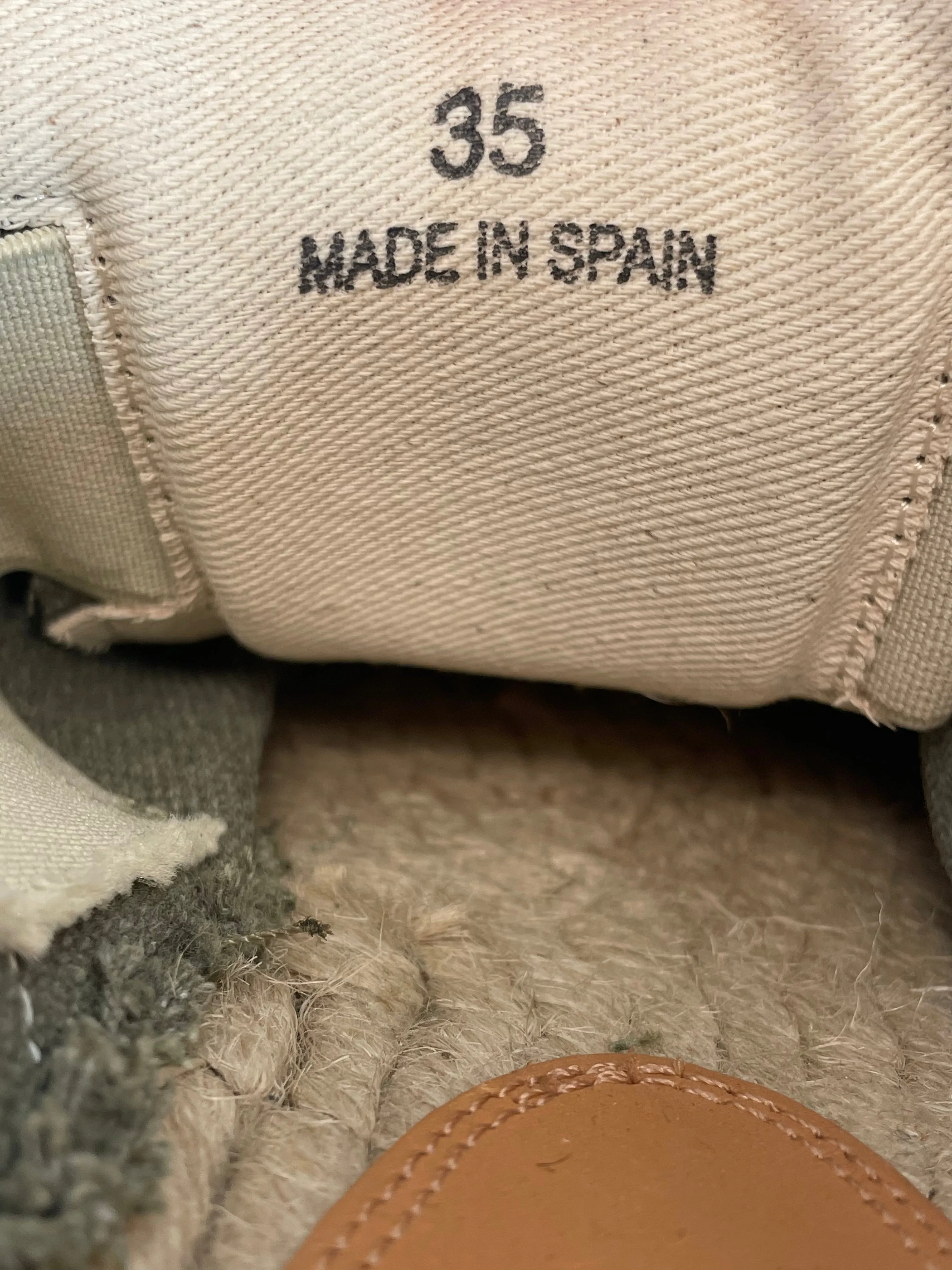 Maison Margiela/Flat Shoes/US 5/Cotton/GRN/Slip-on/CLOTH ESPADRILLES