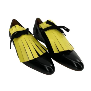 MARNI/Espadrilles/EU 36/Leather/BLK/YELLOW FRILL