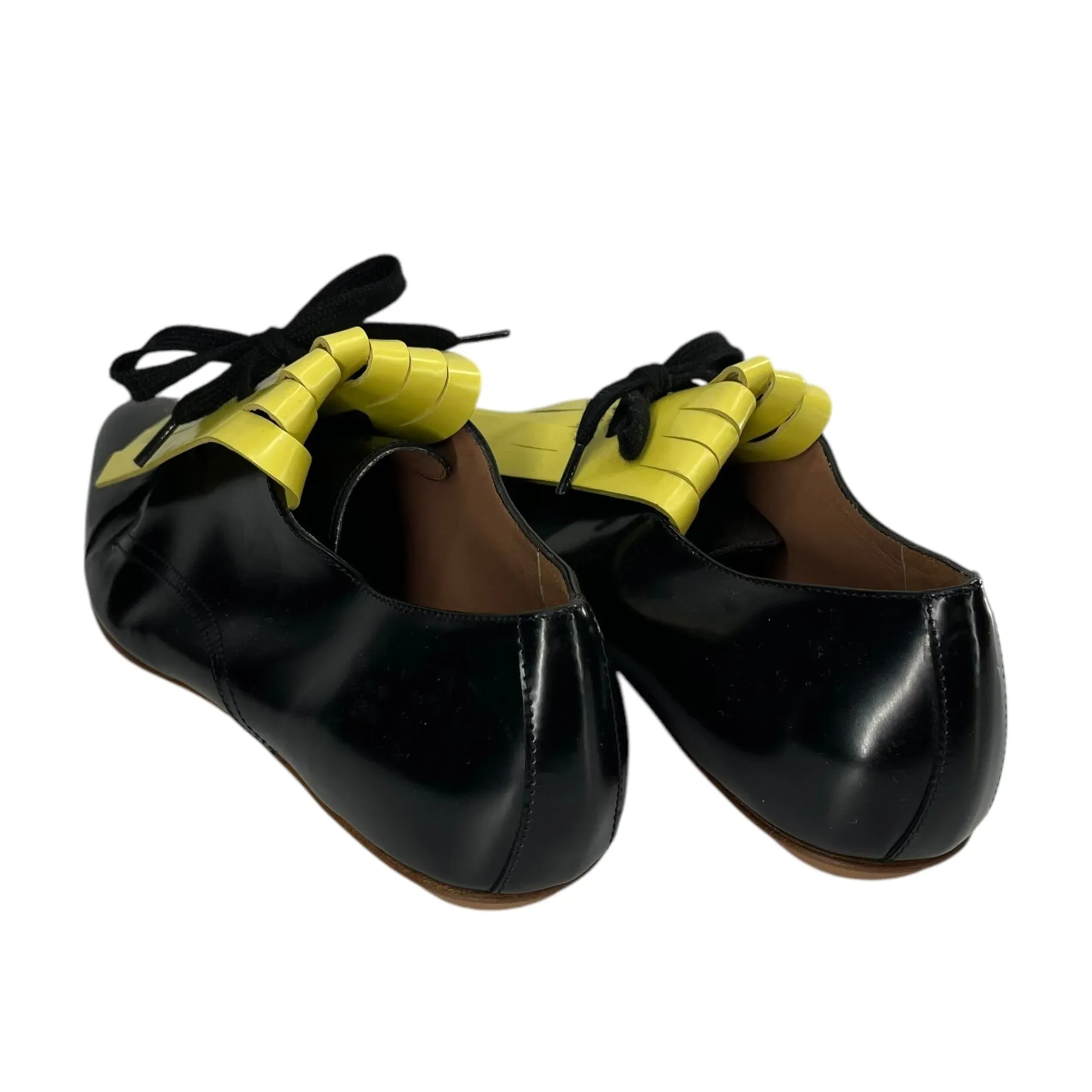 MARNI/Espadrilles/EU 36/Leather/BLK/YELLOW FRILL