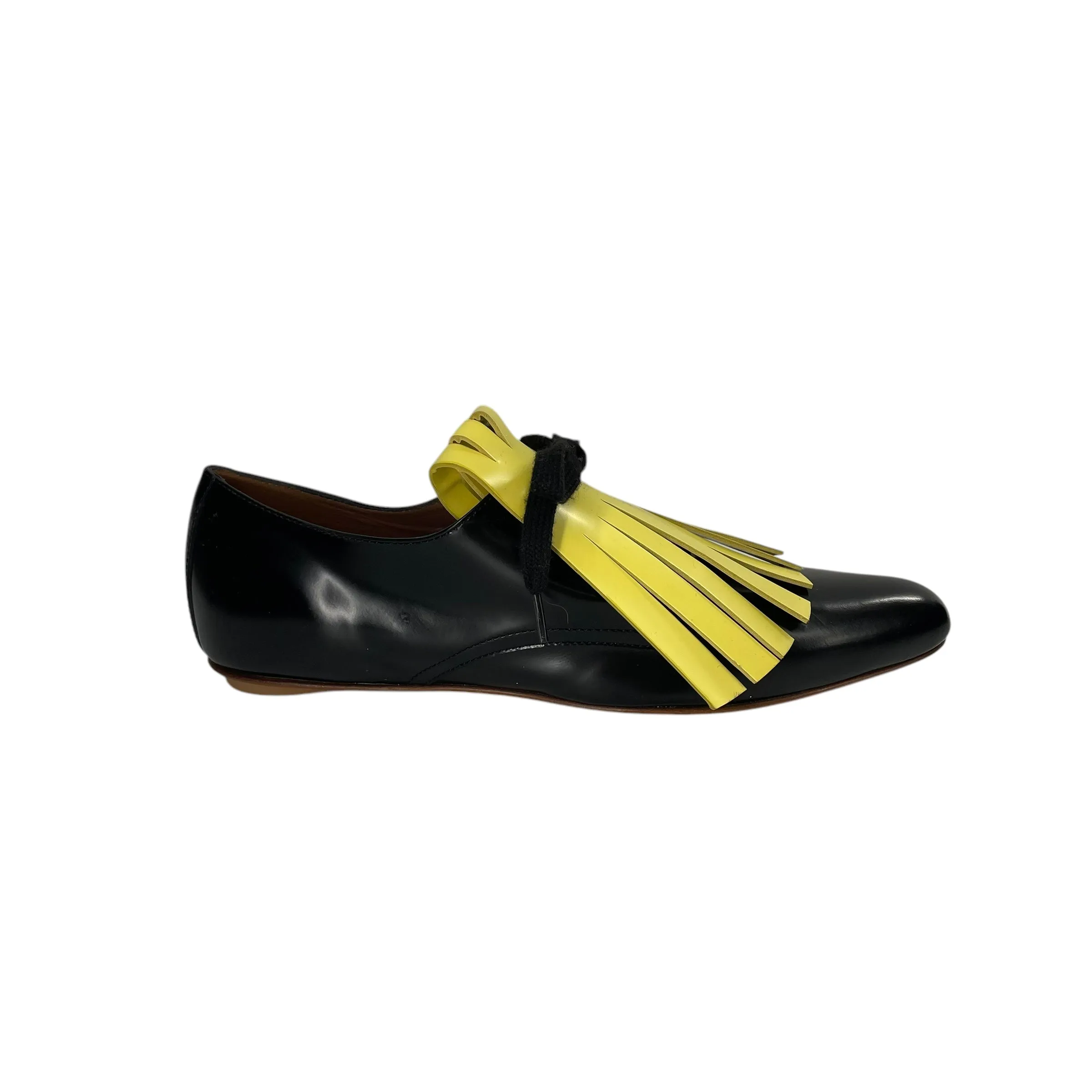 MARNI/Espadrilles/EU 36/Leather/BLK/YELLOW FRILL