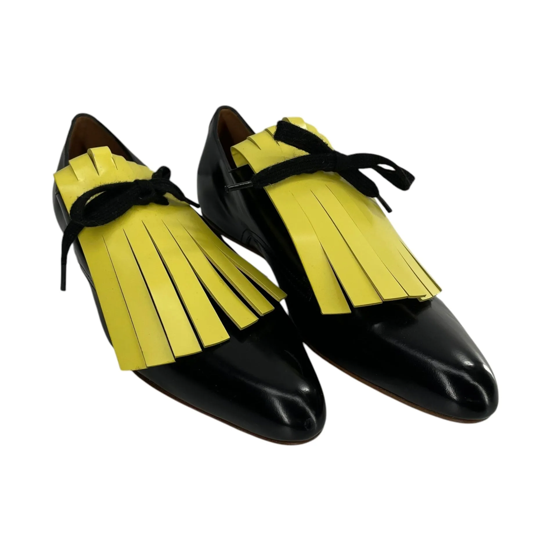 MARNI/Espadrilles/EU 36/Leather/BLK/YELLOW FRILL
