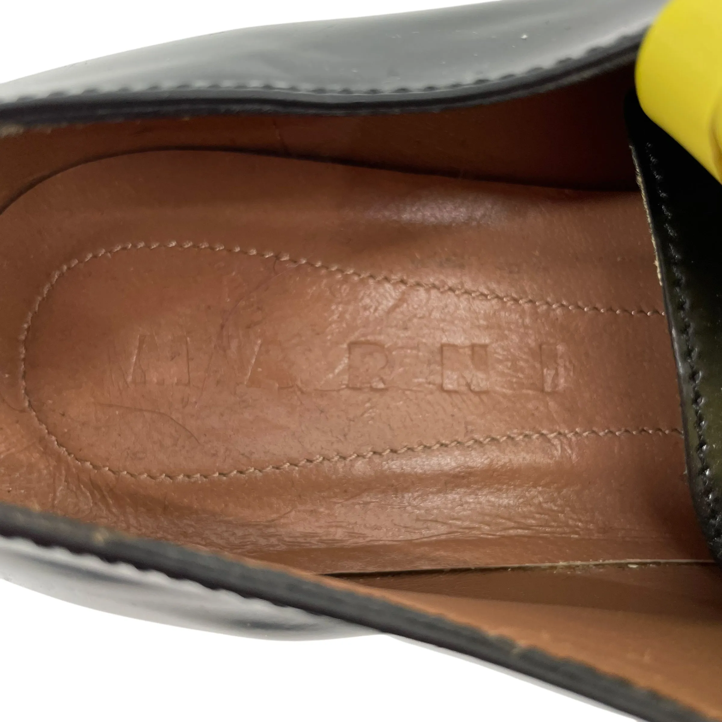 MARNI/Espadrilles/EU 36/Leather/BLK/YELLOW FRILL
