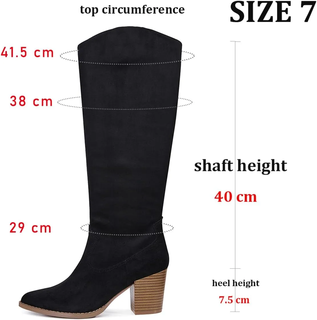 MeiLuSi Womens Knee High Boots Pointed Toe Suede Boots Chunky Heel Faux Slouchy Shoes Tall Fall 2025 Side Zipper