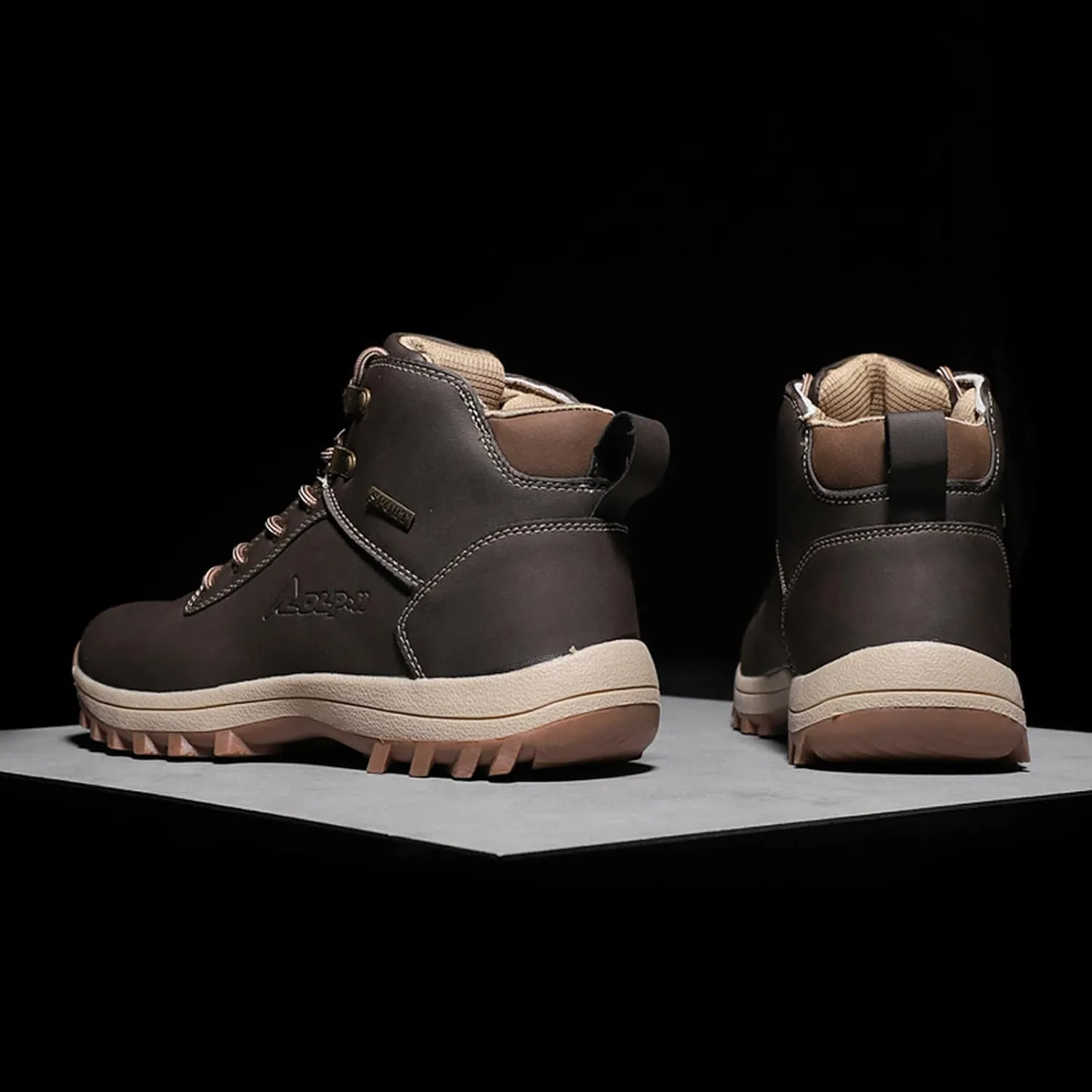 Men Hiking Boots Winter Warm Lining Snow Boot Outdoor Anti Slip Sport Shoes Climbing Boots Lace-Up High-Top Shoes