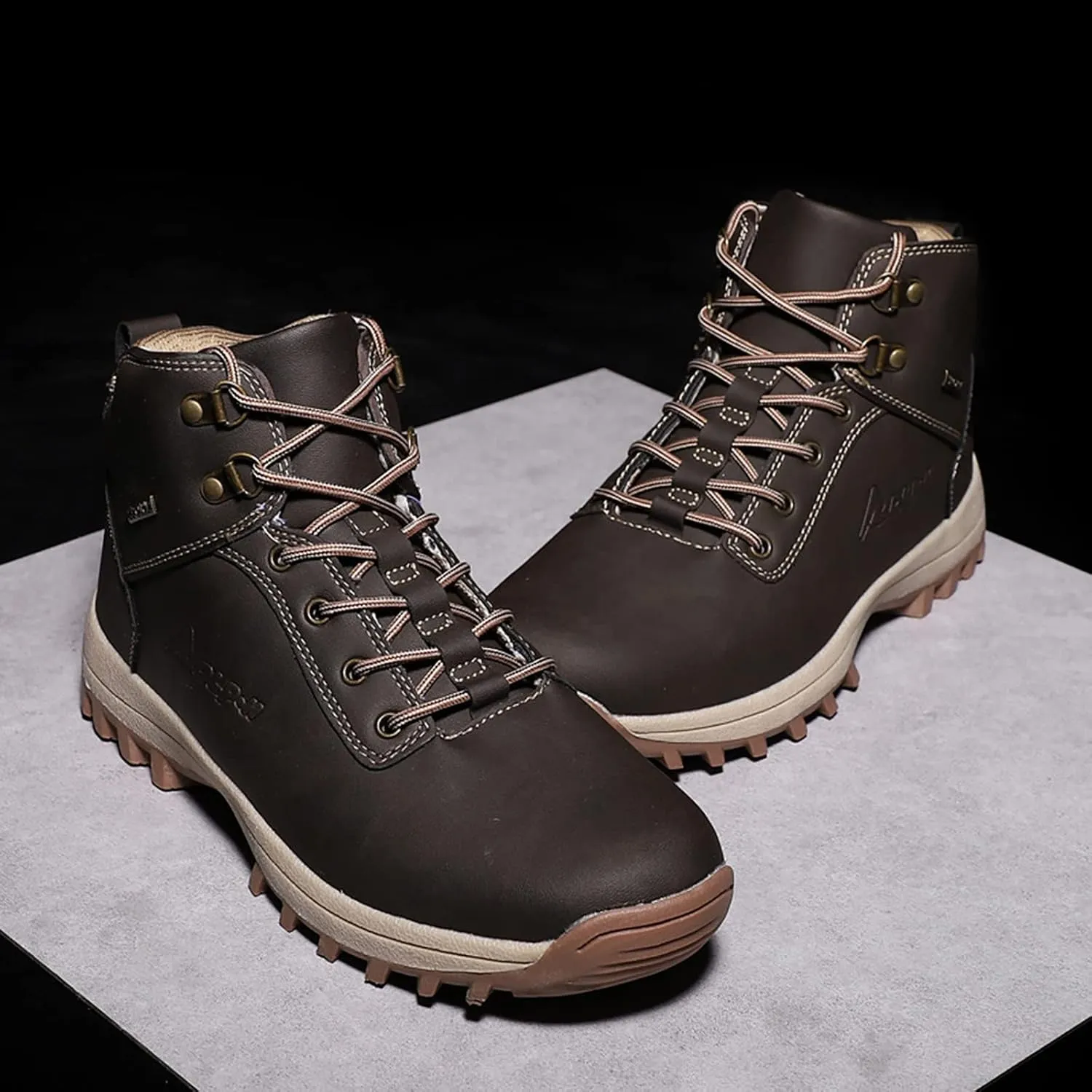 Men Hiking Boots Winter Warm Lining Snow Boot Outdoor Anti Slip Sport Shoes Climbing Boots Lace-Up High-Top Shoes