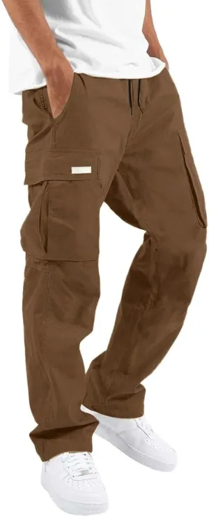 Men Pants Casual Fashion Jogger Active Wear Sweatpants Straight Leg Cargo Combat Pant