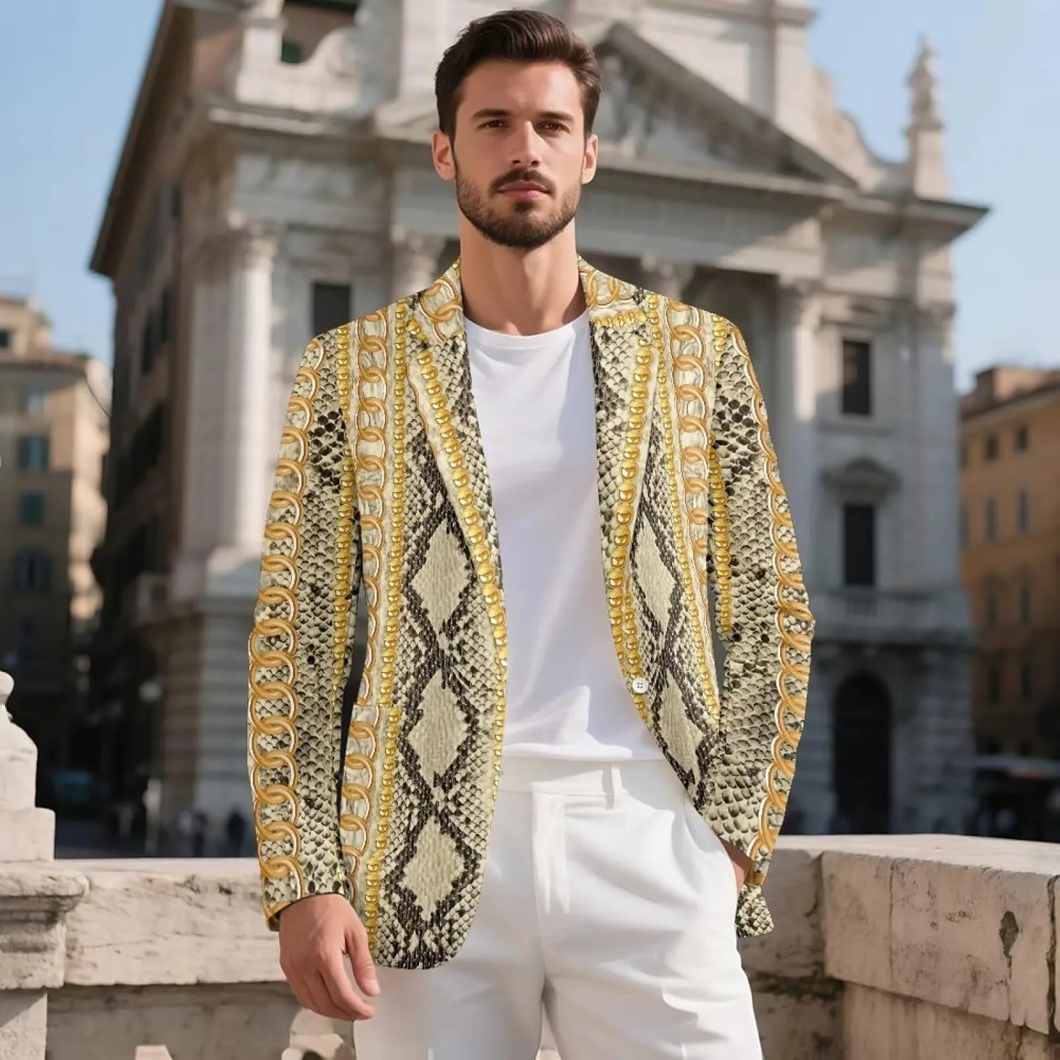 Men's Blazers Casual Sport Coats 1 Button Notched Lapel Suit Jacket Business Jackets for Business Wedding Office Work