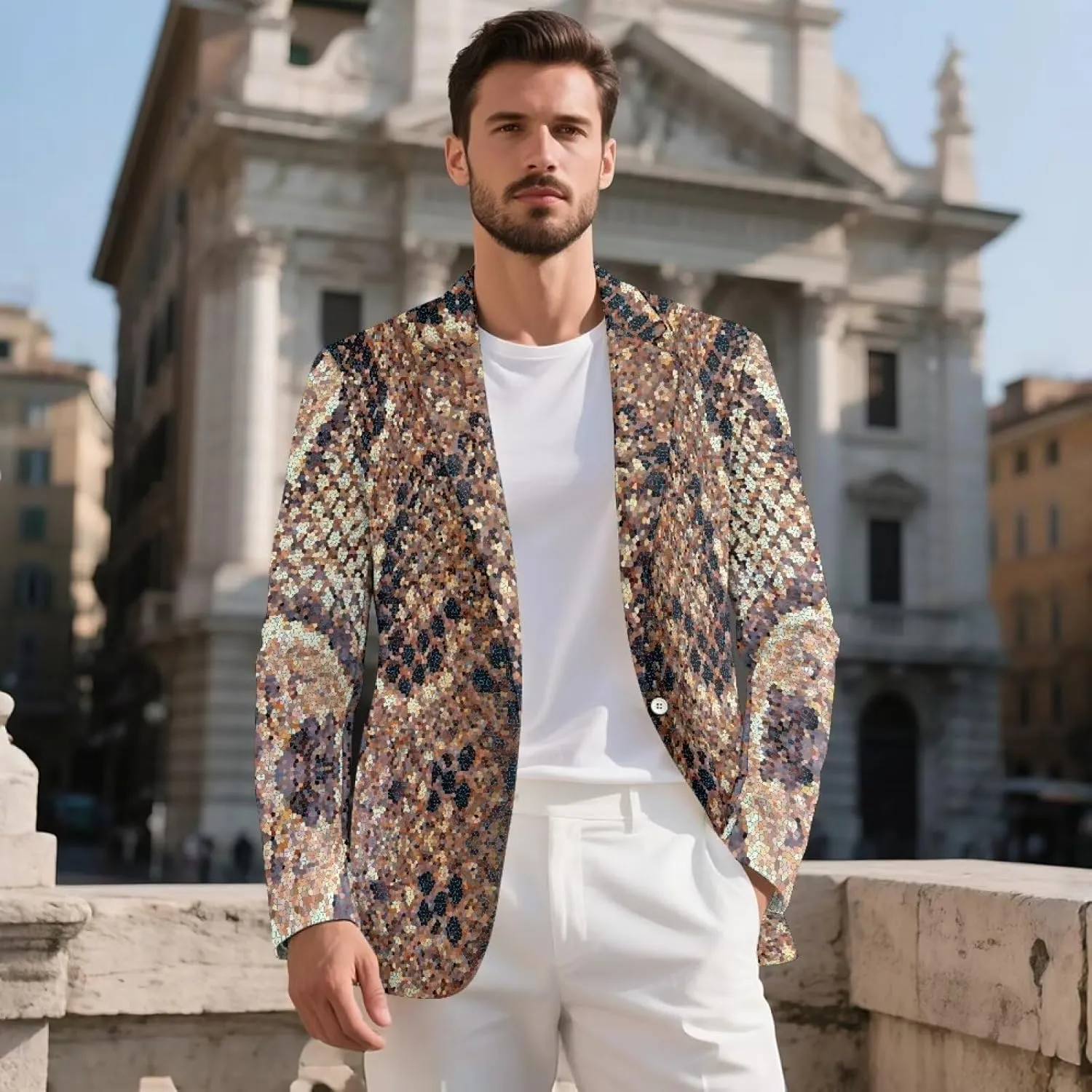 Mens Blazers Slim Fit Business Casual Lightweight One Button Men Suit Sport Coat Travel Blazer Jackets
