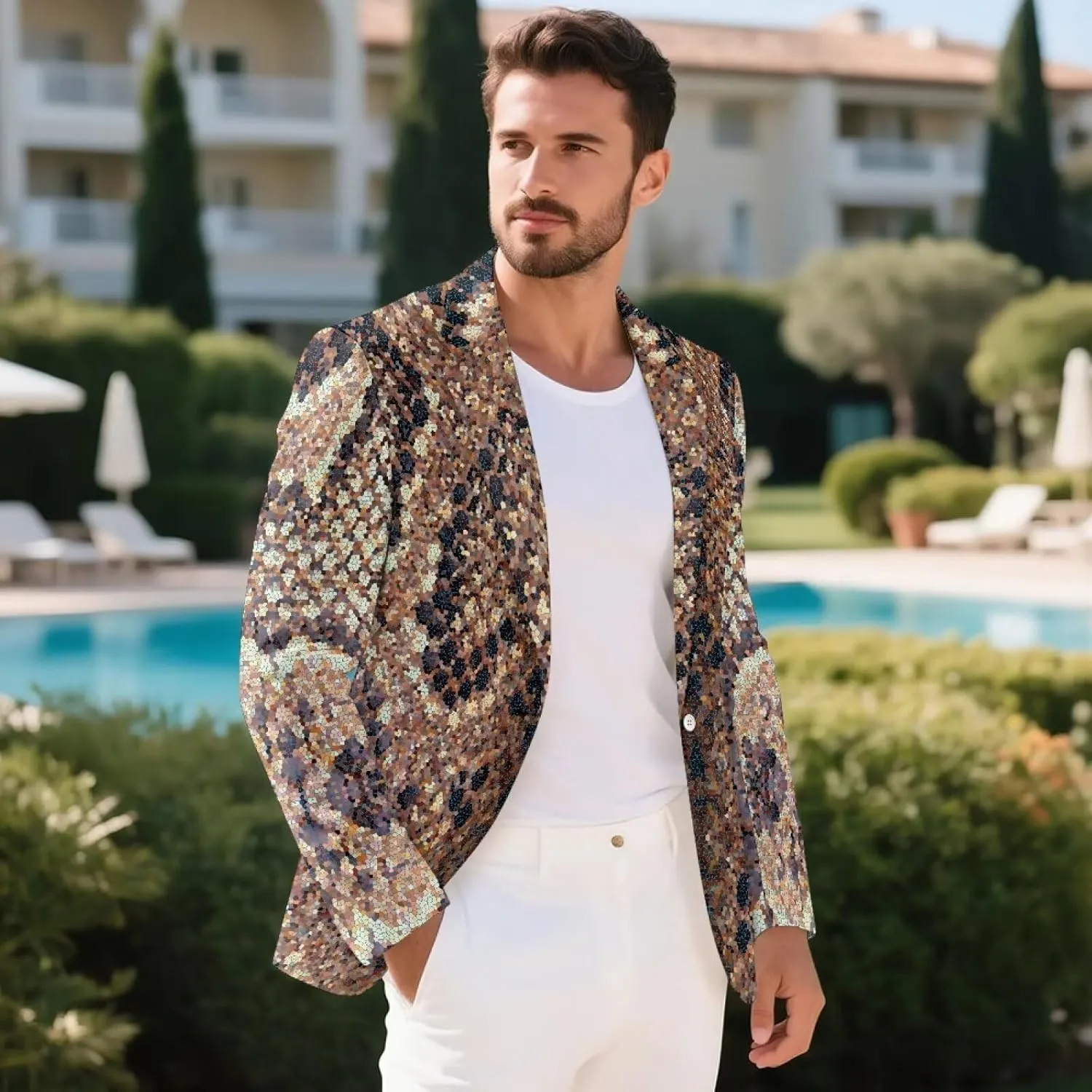 Mens Blazers Slim Fit Business Casual Lightweight One Button Men Suit Sport Coat Travel Blazer Jackets