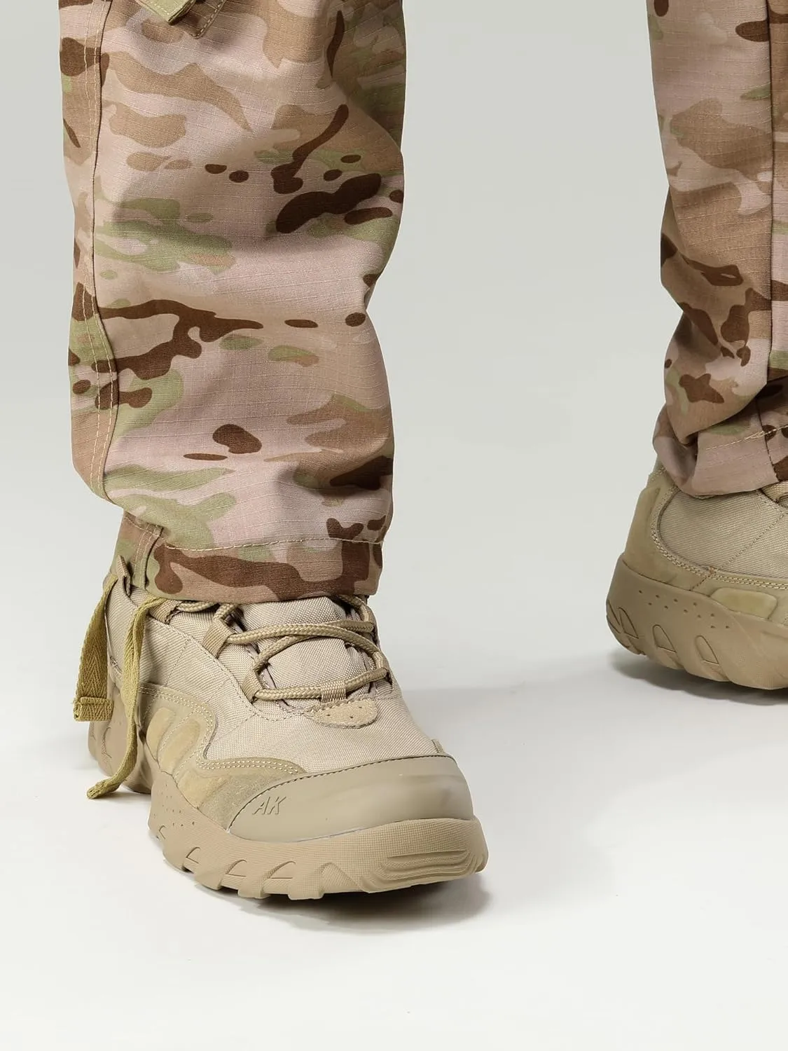Men's Camo Cargo Work Pants Cotton Casual Tactical Ripstop Wild Outdoor Combat Trousers with 8 Pockets
