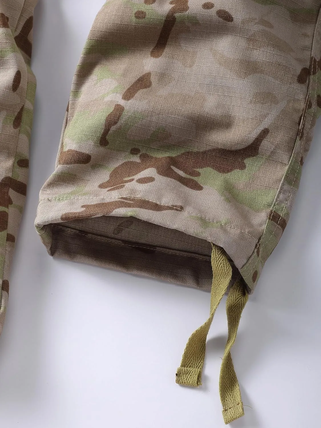 Men's Camo Cargo Work Pants Ripstop Lightweight Wild Army Military BDU Outdoor Trousers with 8 Pocktets (No Belt)