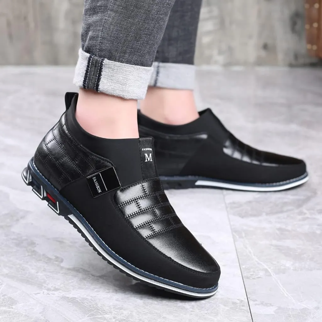 Mens Casual Business High-top Loafers Shoes Sneakers Comfort Walking for Male Work Office Dress Leather Slip-on Fashion Driving Loafer
