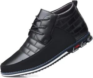 Mens Casual Business High-top Loafers Shoes Sneakers Comfort Walking for Male Work Office Dress Leather Slip-on Fashion Driving Loafer