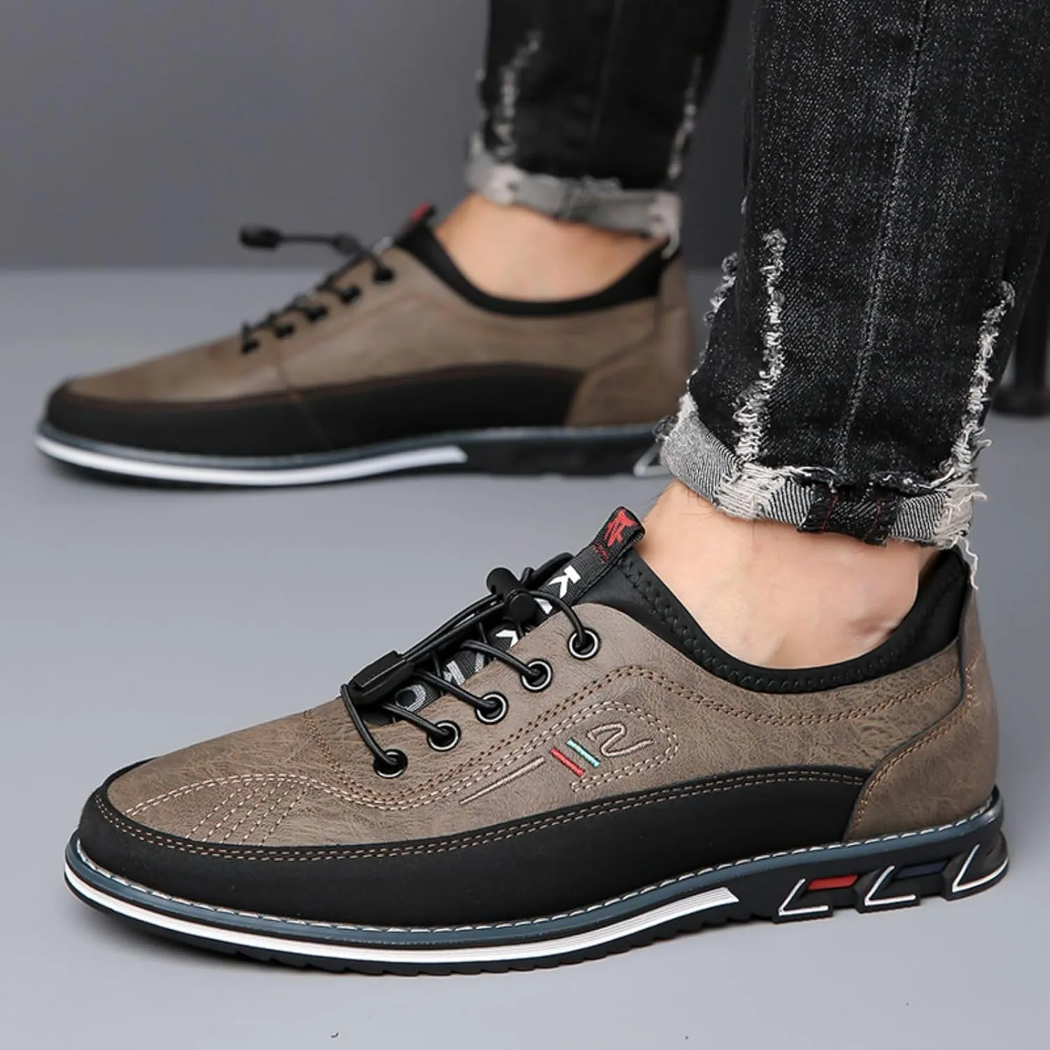Men's Casual Business Lace-Up Oxford Shoes Slip-On Leather Working Walking Flat Loafers Office Party Dress Shoes