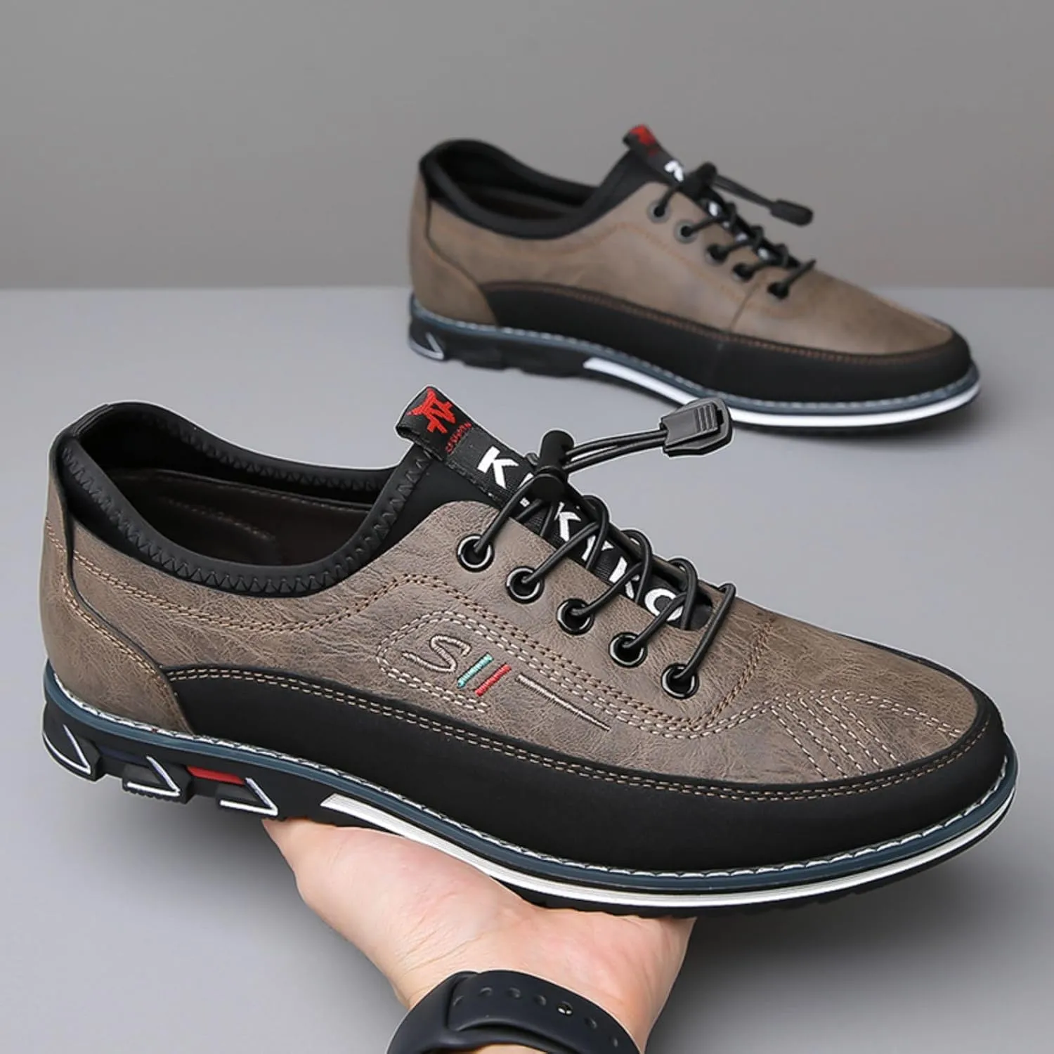 Men's Casual Business Lace-Up Oxford Shoes Slip-On Leather Working Walking Flat Loafers Office Party Dress Shoes