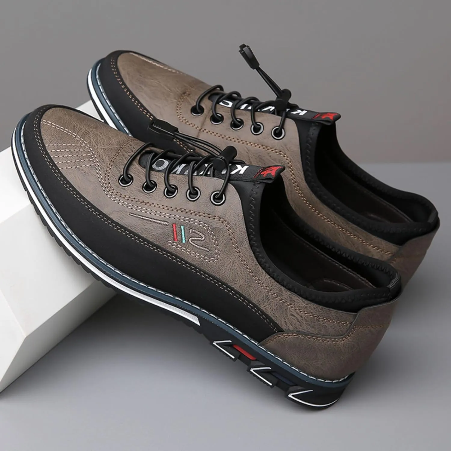Men's Casual Business Lace-Up Oxford Shoes Slip-On Leather Working Walking Flat Loafers Office Party Dress Shoes
