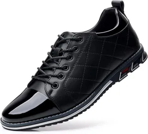 Mens Lace-up Sneakers Business Loafers Casual Shoes Comfort Walking for Male Work Office Dress Leather Slip-on Fashion Driving Loafer