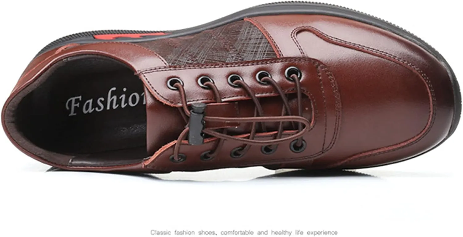 Mens Lace-up Sneakers Business Loafers Casual Shoes Comfort Walking for Male Work Office Dress Leather Slip-on Fashion Driving Loafer