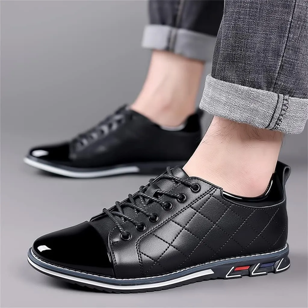 Mens Lace-up Sneakers Business Loafers Casual Shoes Comfort Walking for Male Work Office Dress Leather Slip-on Fashion Driving Loafer