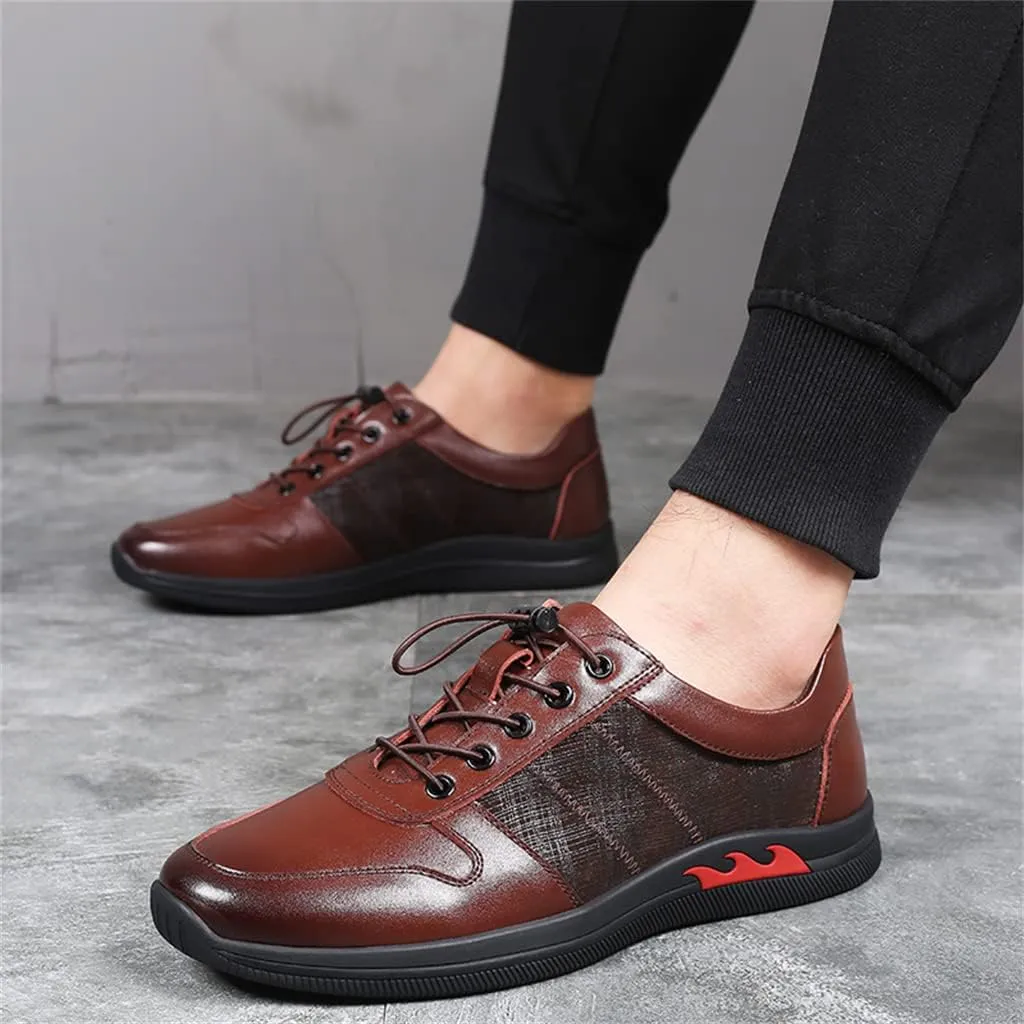 Mens Lace-up Sneakers Business Loafers Casual Shoes Comfort Walking for Male Work Office Dress Leather Slip-on Fashion Driving Loafer