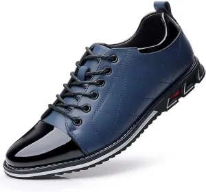 Mens Lace-up Sneakers Business Loafers Casual Shoes Comfort Walking for Male Work Office Dress Leather Slip-on Fashion Driving Loafer