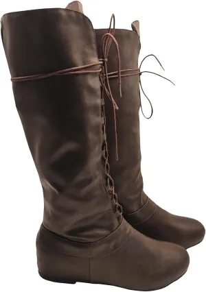 Men's Renaissance Boots Medieval Cosplay Boots Halloween Vintage Stage Pirate Viking Tied Shoes