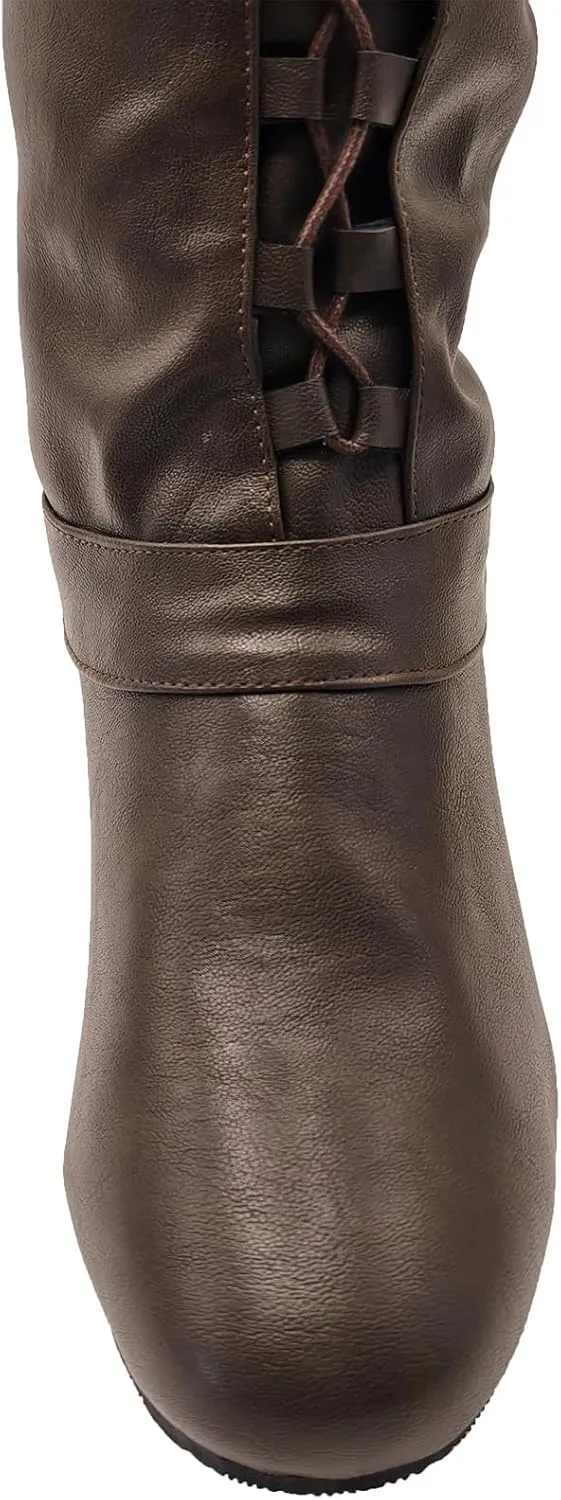 Men's Renaissance Boots Medieval Cosplay Boots Halloween Vintage Stage Pirate Viking Tied Shoes