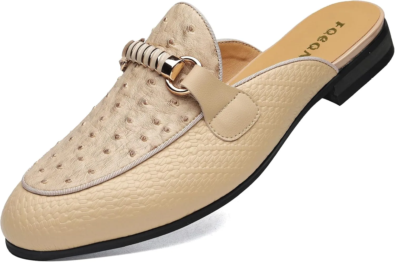 Men's Slip-on Mule Loafers, Fashion Breathable Leather Slip-on Shoes, Formal Wear Casual Backless Dress Slippers