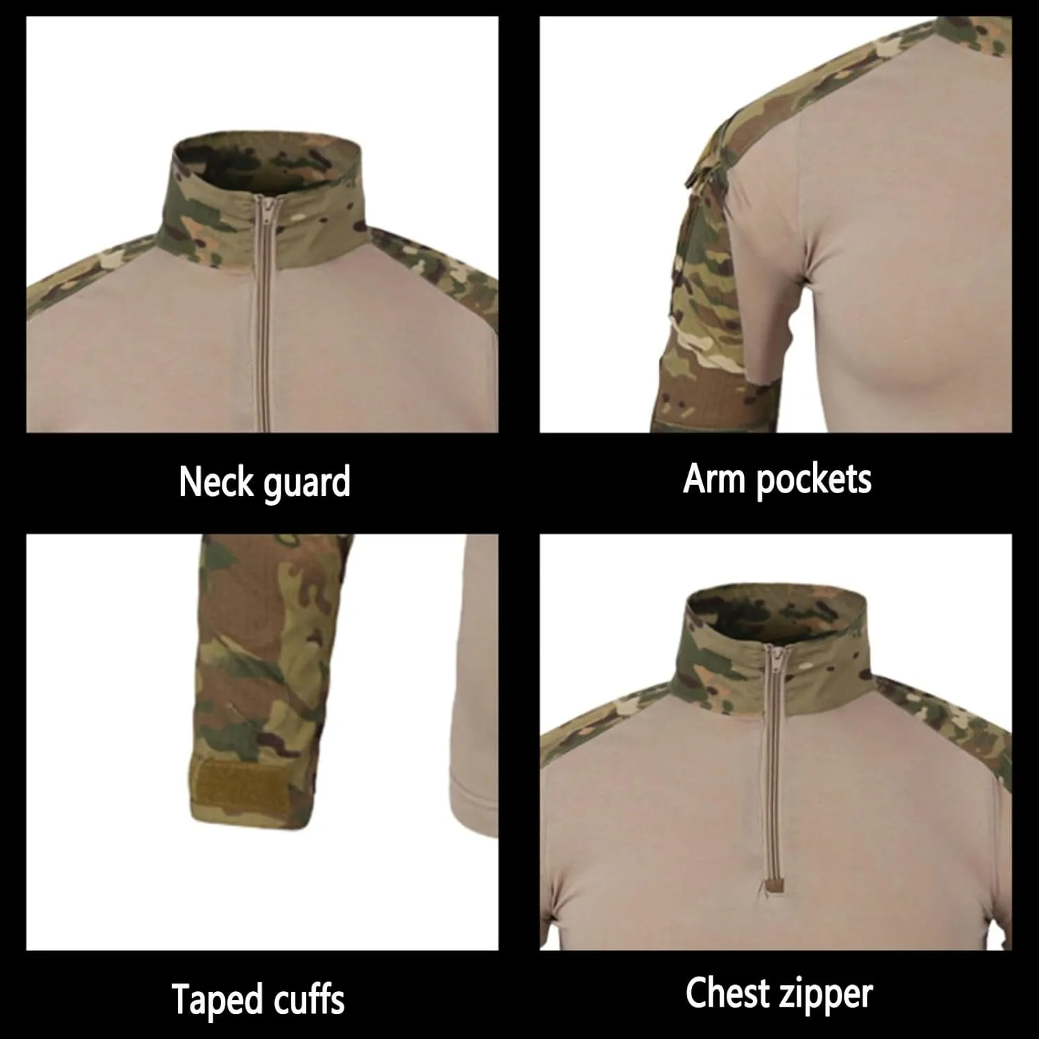 Men's Tactical Shirt and Pants Set Long Sleeve Woodland Hunting Military Uniform for Mountain Climbing Cycling Travel