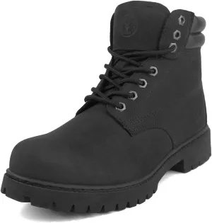 Men's Water Resistant Leather Work Boot Rubber Sole Construction Oil Resistant Utility Industrial Boots