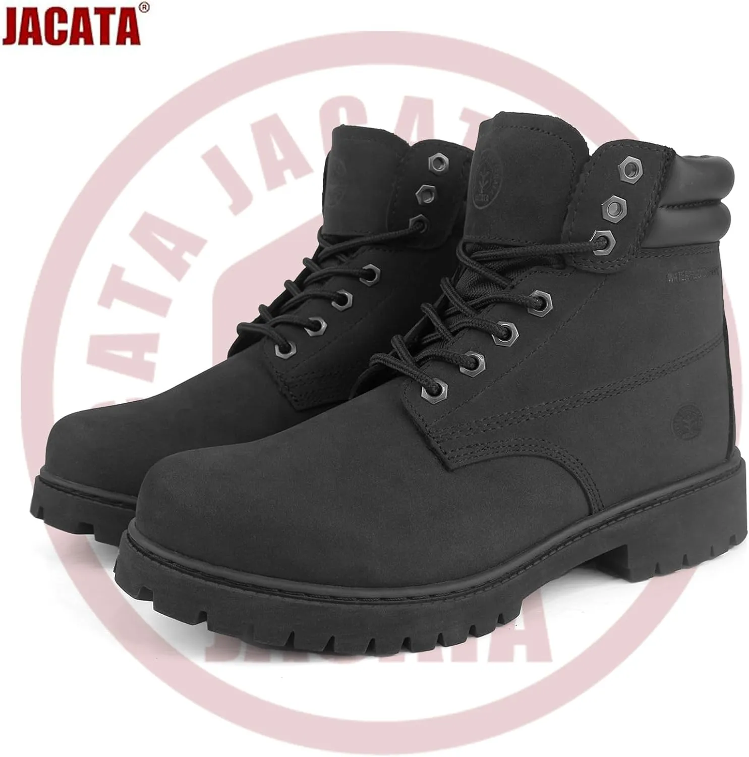 Men's Water Resistant Leather Work Boot Rubber Sole Construction Oil Resistant Utility Industrial Boots
