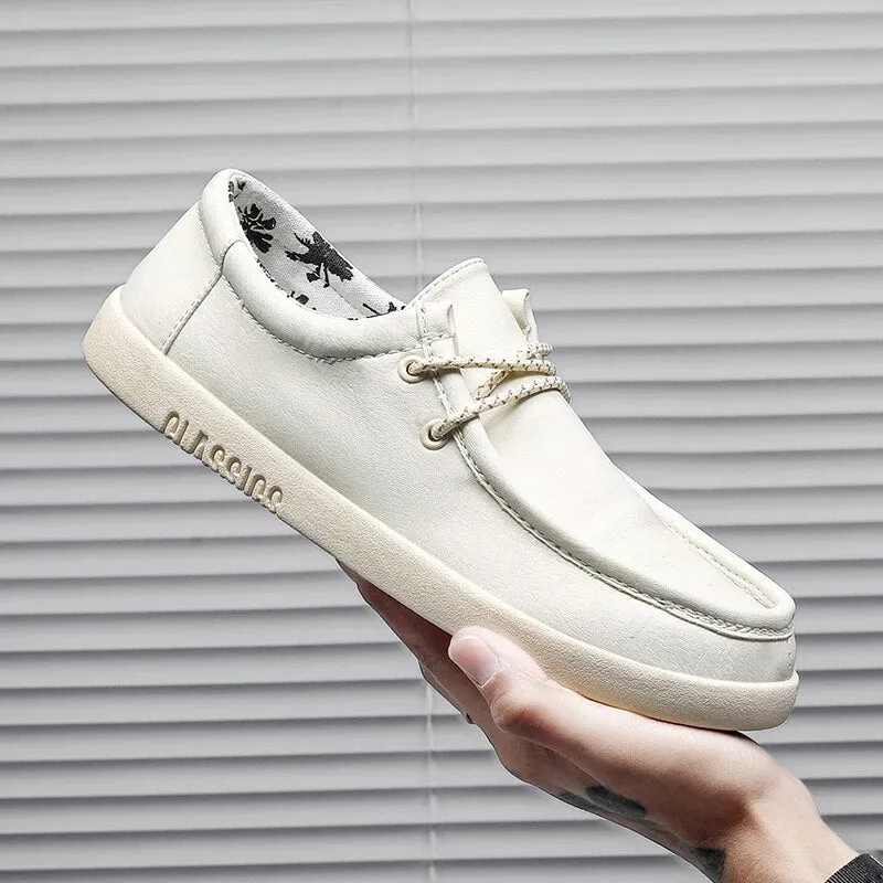Mens White Boat Shoes