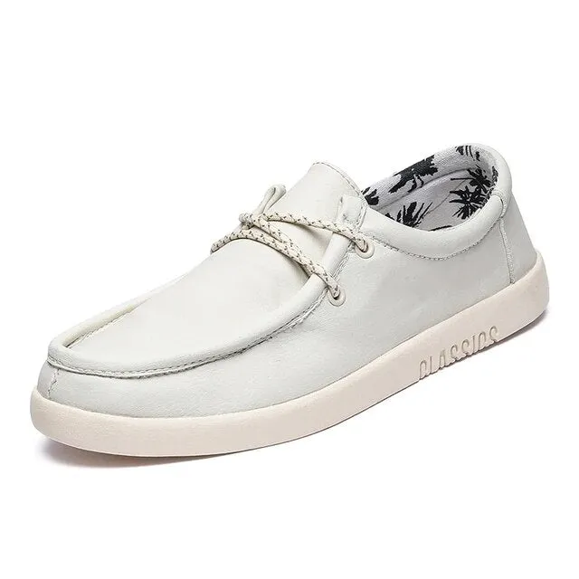 Mens White Boat Shoes
