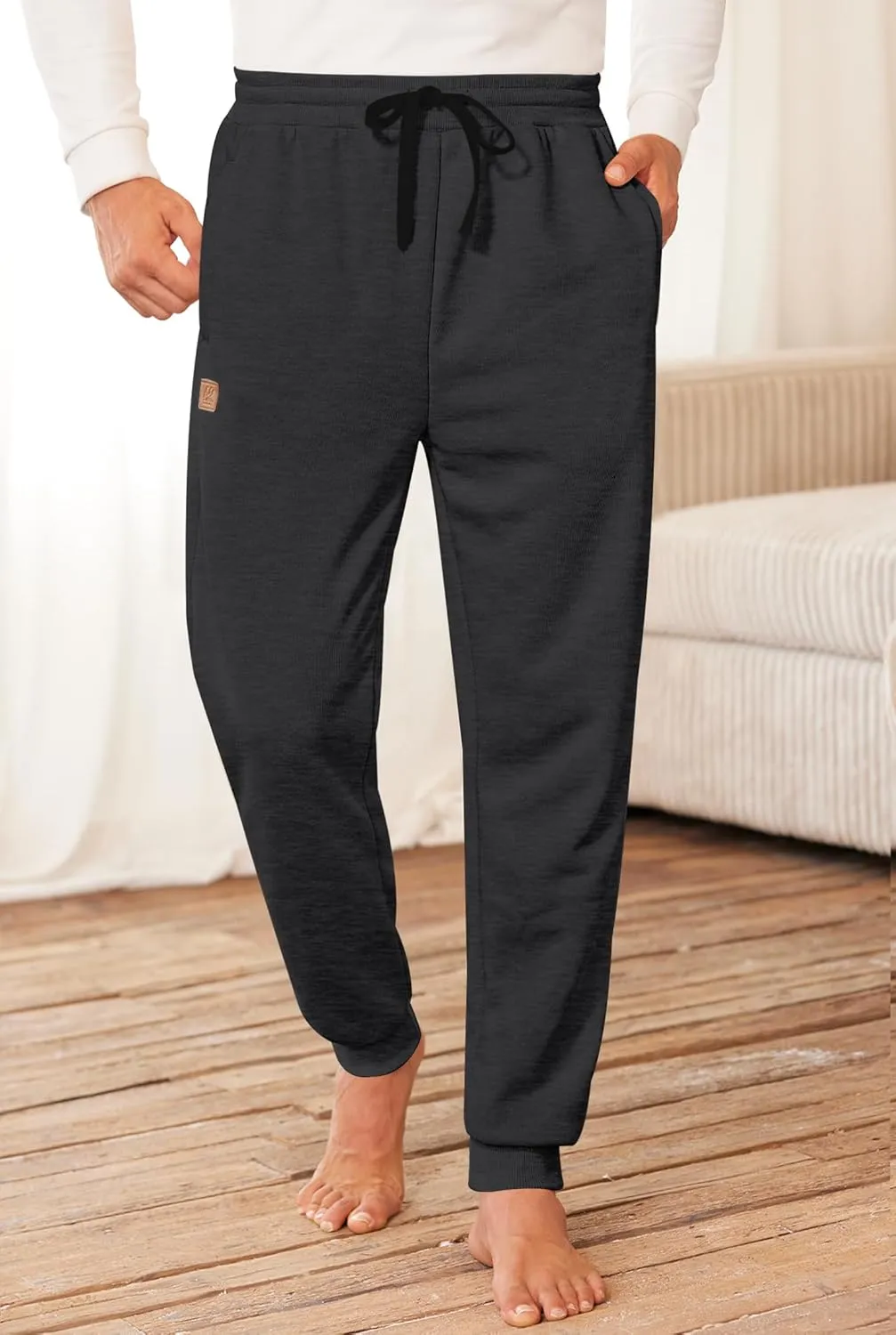 Men's Winter Fleece Joggers Sherpa Lined Sweatpants Active Running Outdoor Pants S-XXL