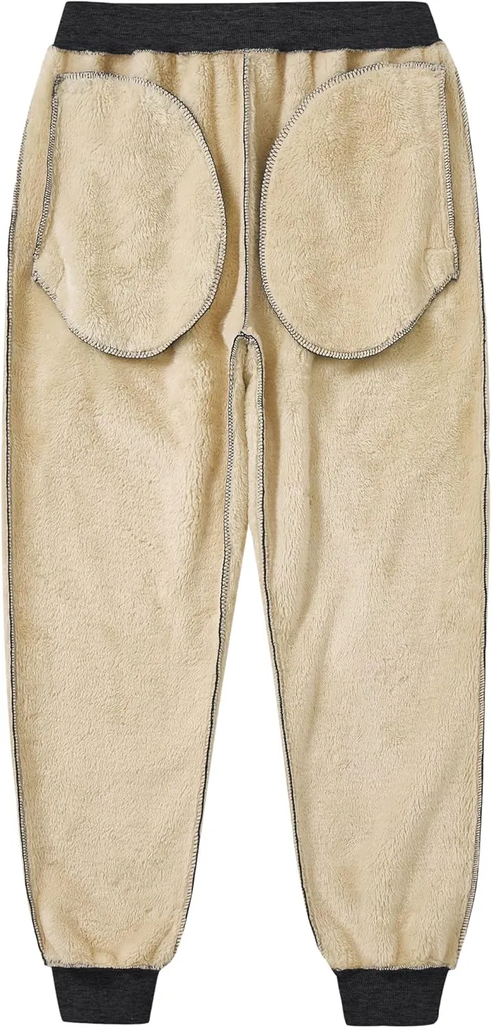 Men's Winter Fleece Joggers Sherpa Lined Sweatpants Active Running Outdoor Pants S-XXL