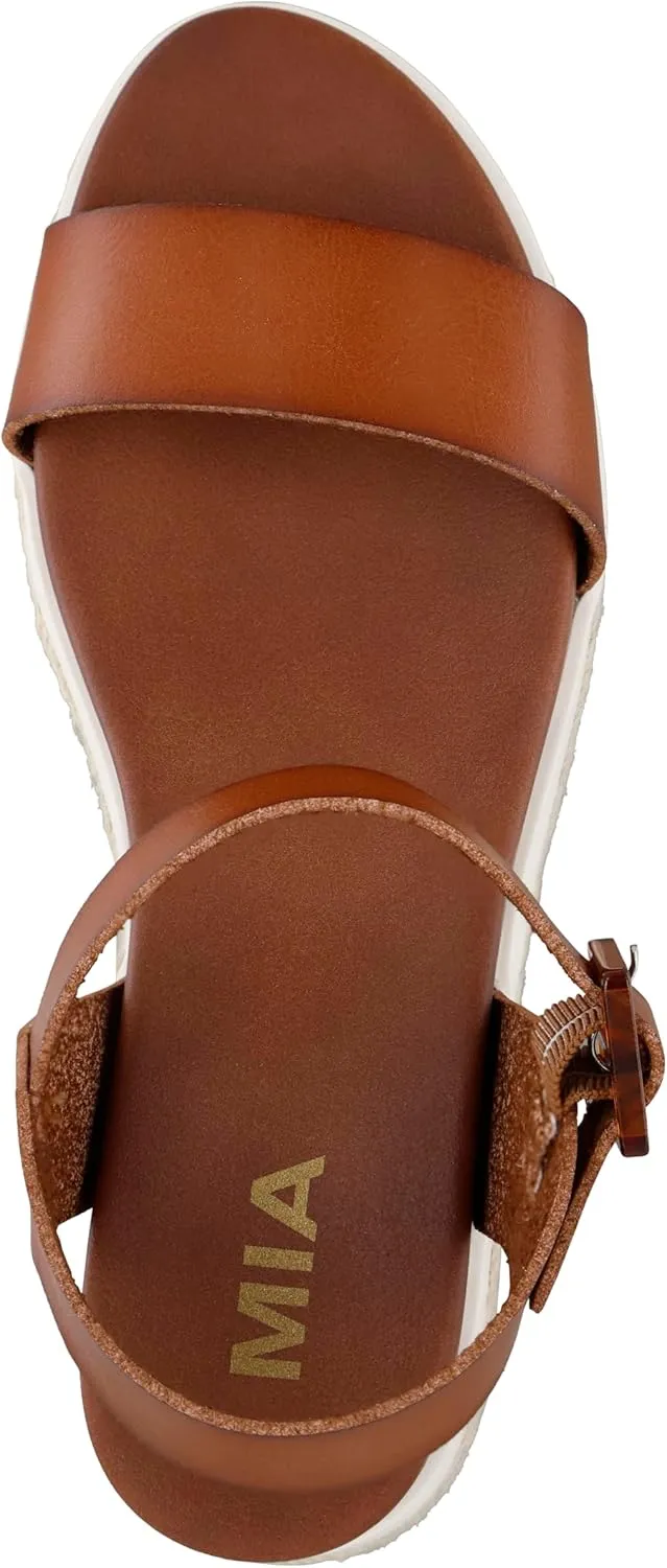 MIA Shoes Kiera Womens Platform Sandals, Espadrille Raffia Sole