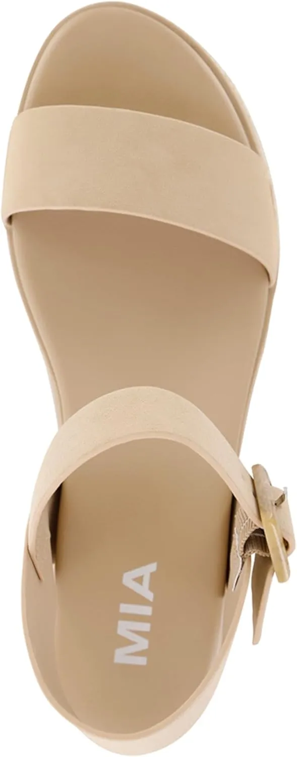 MIA Shoes Kiera Womens Platform Sandals, Espadrille Raffia Sole