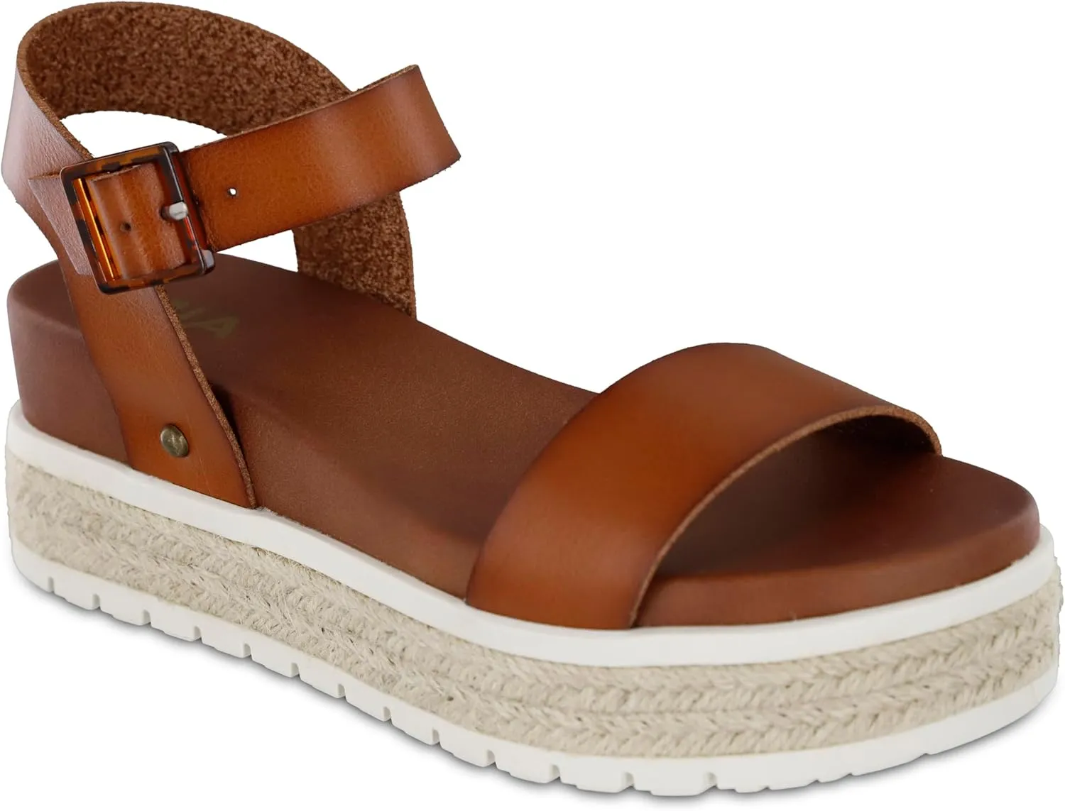 MIA Shoes Kiera Womens Platform Sandals, Espadrille Raffia Sole
