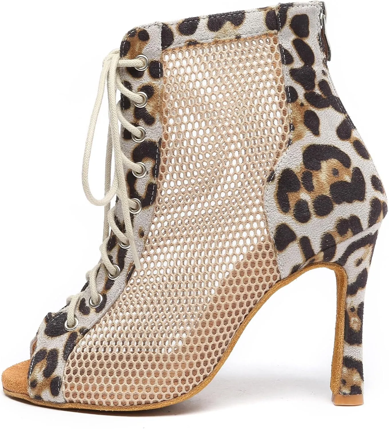 Minishion Sexy Dance Heels for Women Mesh Party Eveing Ankle Sandals Boots