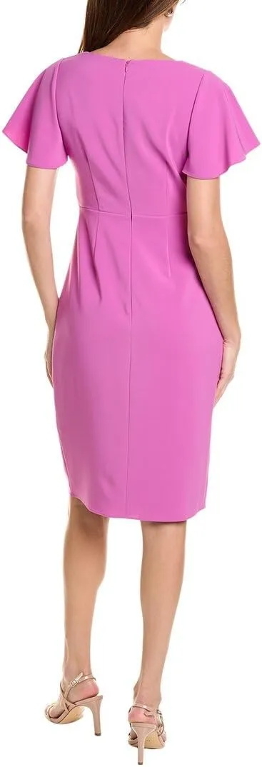 Mock Wrap Flutter Sleeve Dress