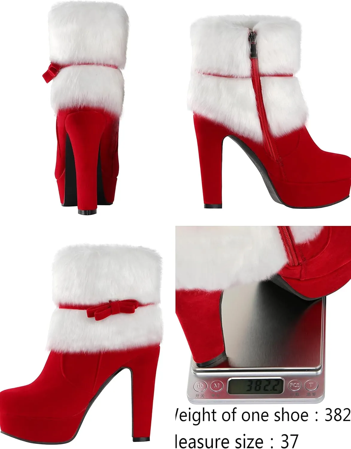 MRKEWUNEY Women's Christmas Ankle Boots