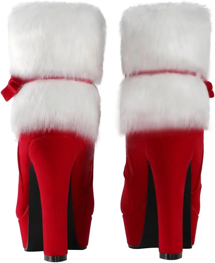 MRKEWUNEY Women's Christmas Ankle Boots