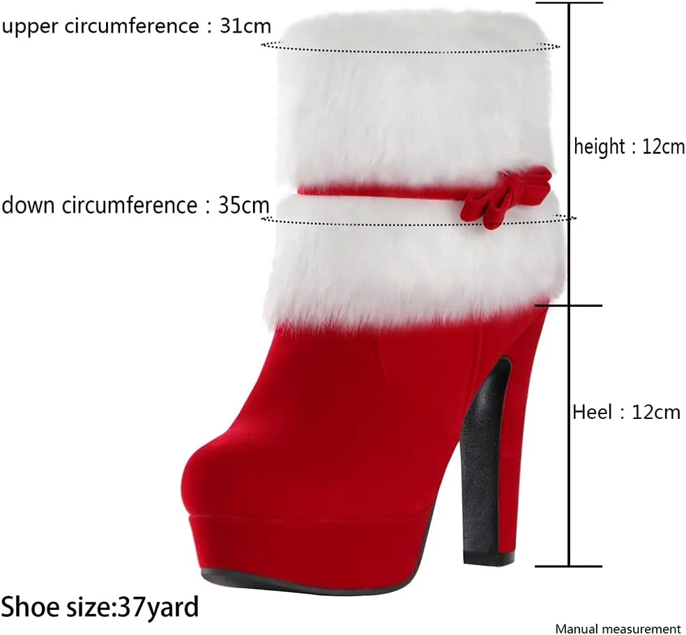 MRKEWUNEY Women's Christmas Ankle Boots