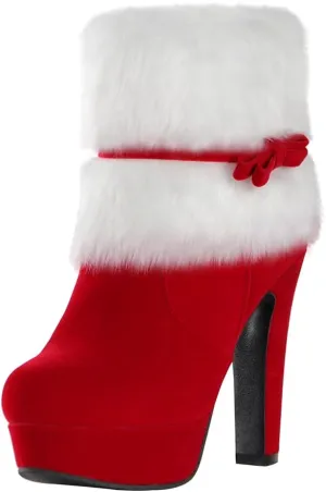 MRKEWUNEY Women's Christmas Ankle Boots