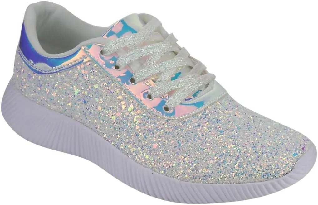 Nature Breeze Rosemarie-01 Womens Metallic Sparkling Bling Glitter Bomb Fashion Sneaker